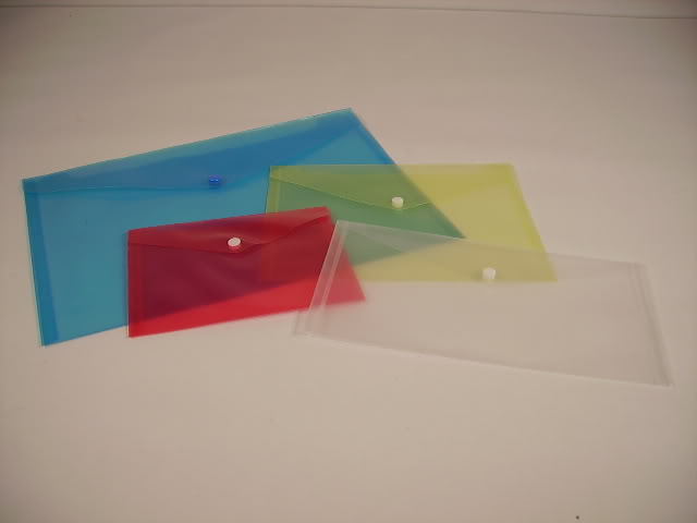 4 assorted press stud plastic document wallets files