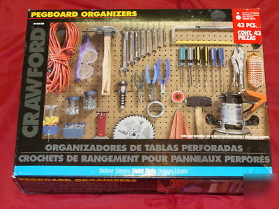 43 pcs. pegboard organizers sit.