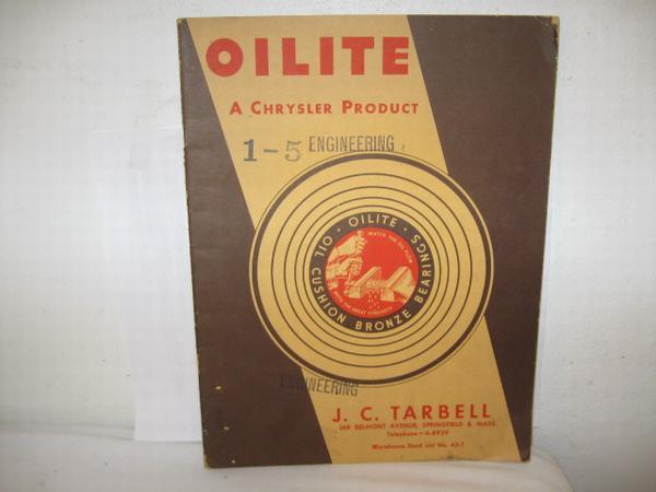 Antique 1942 oilite bronze bearings catalog list vfc