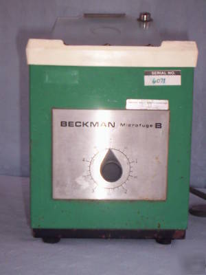 Beckman microfuge b centrifuge 6 place rotor 11,000 rpm