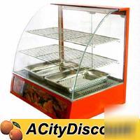 Fma 2TIER curved glass display food warmer temp control