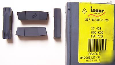 New iscar gif 8.00E-1.20 IC428 carbide inserts 10PCS 