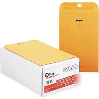 6X9 kraft clasp envelopes - 100/bx heavy 32-lb. stock