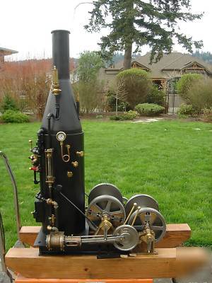 Live steam scale model logging donkey engine