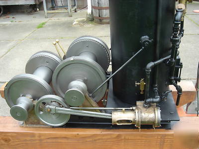 Live steam scale model logging donkey engine