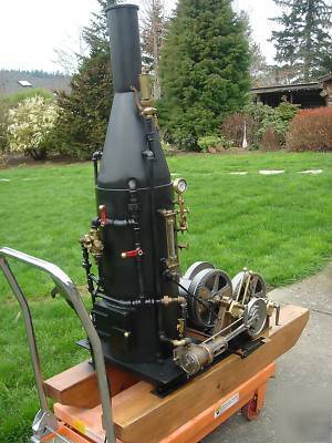 Live steam scale model logging donkey engine