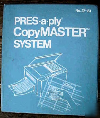 Pres-a-ply copymaster (mail label making copy) system