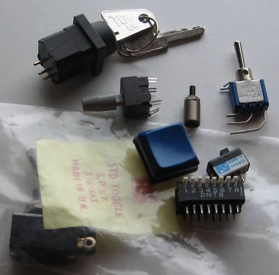 Switches, various types, eight off