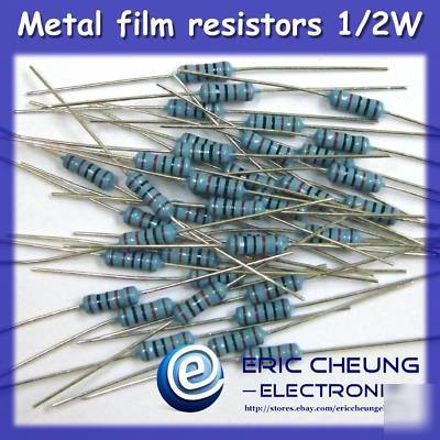 100PCS 3M3 ohm metal film resistors 1/2W +/-1%