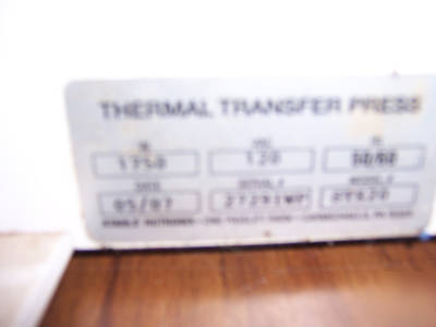 Phoenix phire 16X20 auto open heat press 