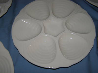 Six unused oyster usa pottery plates factory 2ND 