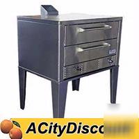 Two door gas pizza oven twin hearth decks floor model