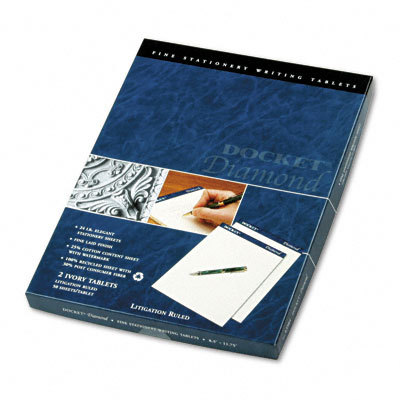 Docket diamond litigation ruled pad ivory 50-sheet 2/pk