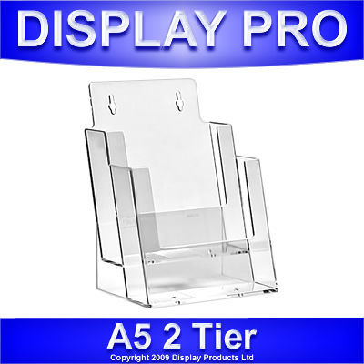 A5 2 bay leaflet holder counter / wall brochure display