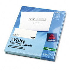 Avery 5352 self-adhesive address labels for copiers, wh