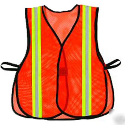 New orange velcro high visibility safe reflective vest