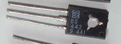 5 x BD442 silicone transistors pnp 80VOLTS 4AMP 36WATT