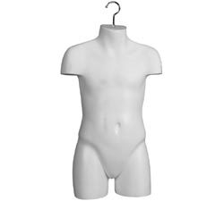 Child torso form hanging mannequin half round white