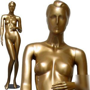 Fiberglass female - beautiful abstract gold mannequin