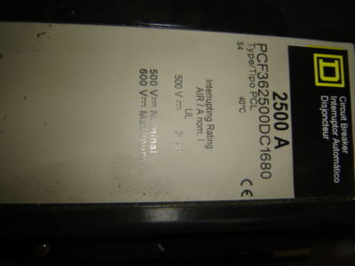 Square d circuit breaker PCF362500 dc 1680 48VDC uv