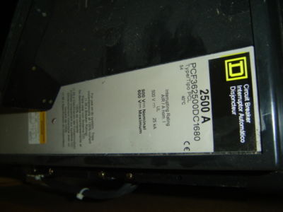 Square d circuit breaker PCF362500 dc 1680 48VDC uv