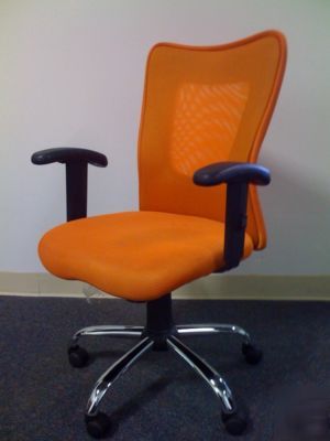 Chair mesh ergonomic orange office chair lumbar 