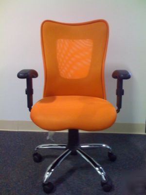 Chair mesh ergonomic orange office chair lumbar 