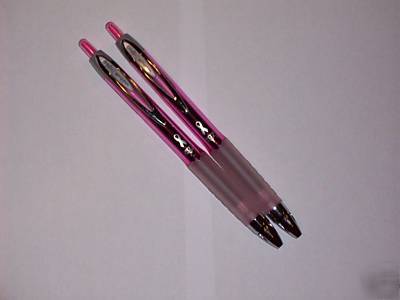 (2) gel 207 breast cancer pink ribbon pen