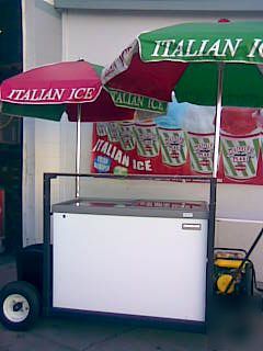 Mustache mike's towable italian ice concession cart 