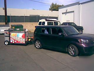 Mustache mike's towable italian ice concession cart 