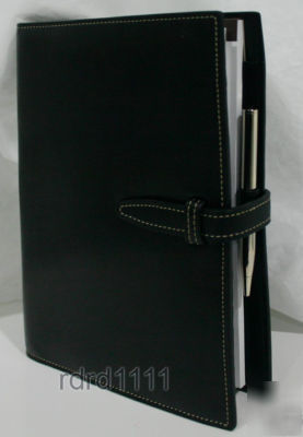 New nwt coach 6X8 black leather planner agenda address 