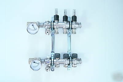 Stainless manifold for radiant heat pex - 5 circuit