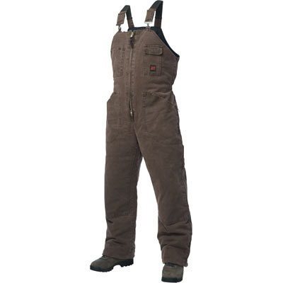 Tough duck washed insulated overall - small, chestnut