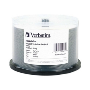 Verbatim 94971 -50PK dvd-r 8X 4.7GB white