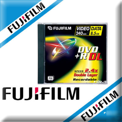 5X fujifilm dual dvd+r 8.5GB blank discs dvd +r fuji 5