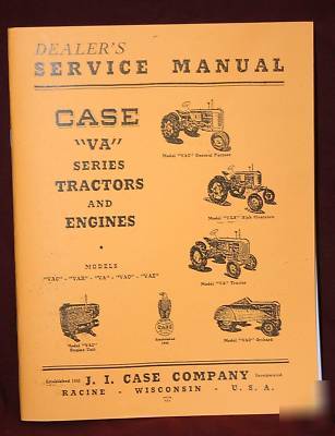 Case va series tractor and engine service book manual