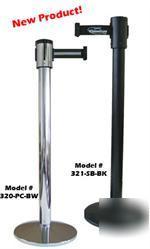 Polished chrome retractabelt outdoor stanchion 7' belt