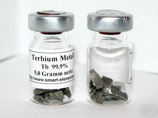Terbium metal 99.95% - 5 grams sealed under argon 