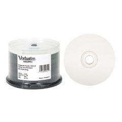 Verbatim dvdr inkjet printable 8X recording speed 50PK