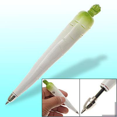 New long blue ink white radish writing ball point pen 