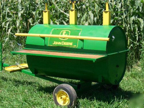 Pig roaster john deere edition super bbq trailer steaks