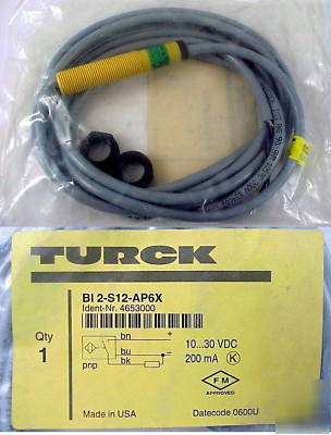 Turck 4653000 inductive sensor BI2-S12-AP6X 10-30 vdc