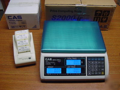 Cas S2KJR 60# price computing deli meat scale w/printer
