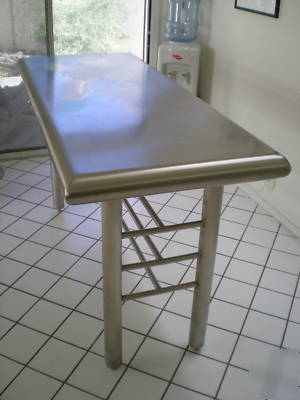 Contemporary modern stainless steel table custom-built