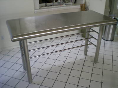 Contemporary modern stainless steel table custom-built