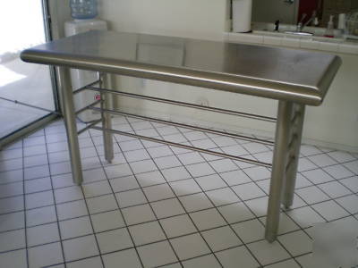 Contemporary modern stainless steel table custom-built