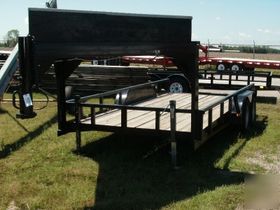 Lone wolf 8' x 16' goose neck flatbed 5TH wheel trailer