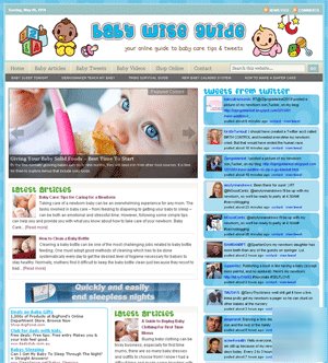 Baby care & tips website for sale autoblog + twitter 