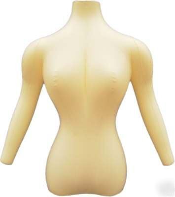Female inflatable dress form mannequin w/ arms ivory