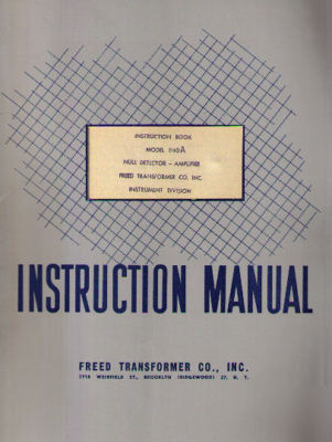 Freed manual 1140A null detector amplifier